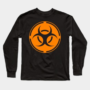 Orange biohazard label Long Sleeve T-Shirt